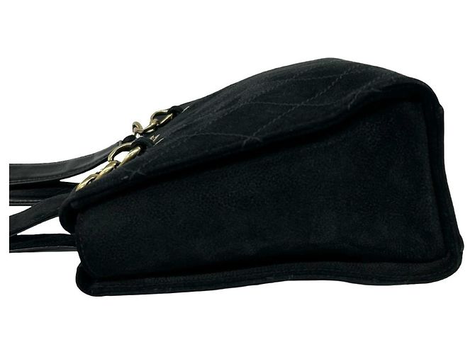Borsa Tote a catena in pelle scamosciata Chanel Coco Mark Nero - vista 5