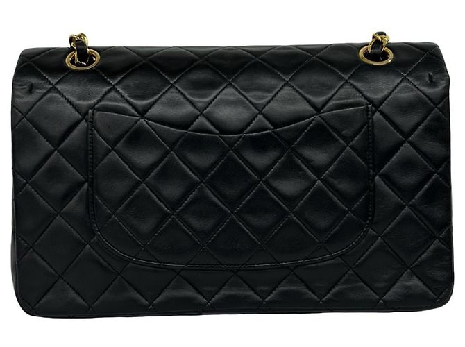 Chanel Vintage Matelassé Coco Mark Schultertasche aus Lammleder Schwarz - Ansicht 3