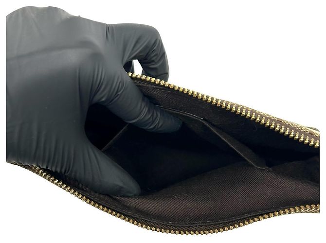 Gucci Sherry Line Handtasche mit Horsebit-Hardware Braun Rot Grün - Ansicht 10