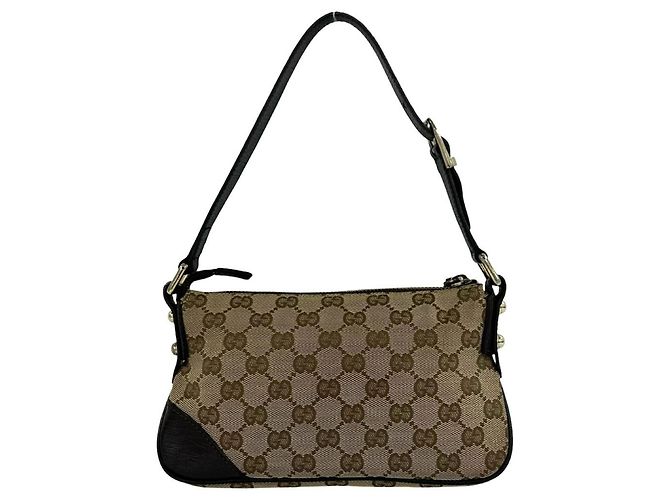 Gucci Sherry Line Handtasche mit Horsebit-Hardware Braun Rot Grün - Ansicht 3