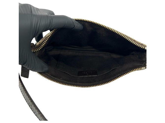 Gucci Sherry Line Handtasche mit Horsebit-Hardware Braun Rot Grün - Ansicht 9