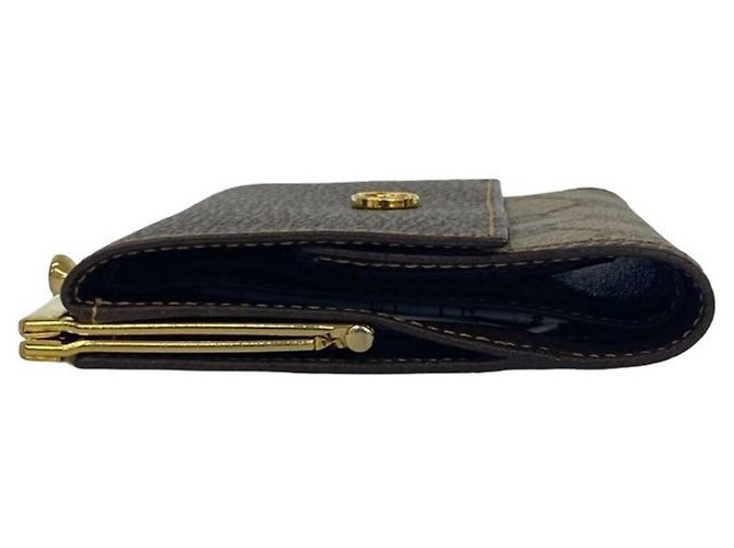 Cartera tri-fold de cuero GUCCI Old GG Logo Pattern Castaño - vista 4