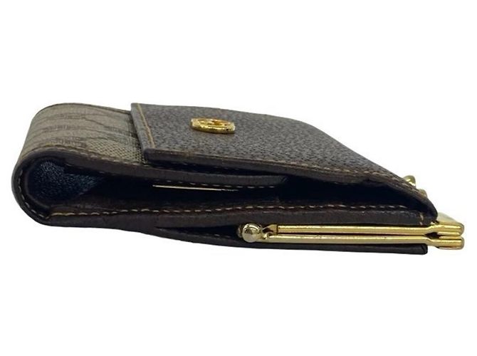 Cartera tri-fold de cuero GUCCI Old GG Logo Pattern Castaño - vista 5