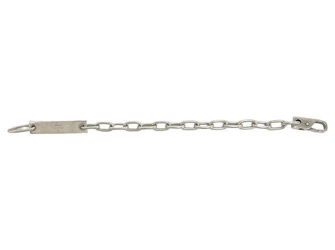 Bracciale a catena in argento sterling con placca logo vintage Gucci - vista 5