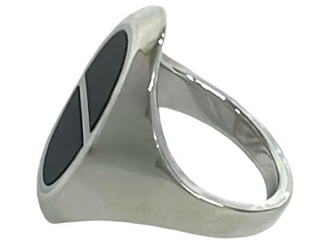 Ring Anello Hermès Verso Argento Nero - vista 4