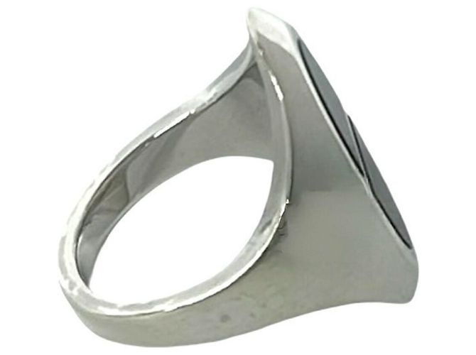Ring Anello Hermès Verso Argento Nero - vista 5