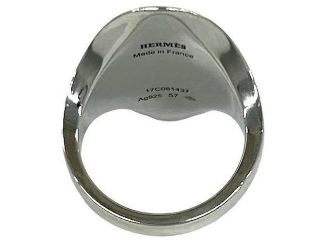 Ring Anello Hermès Verso Argento Nero - vista 6