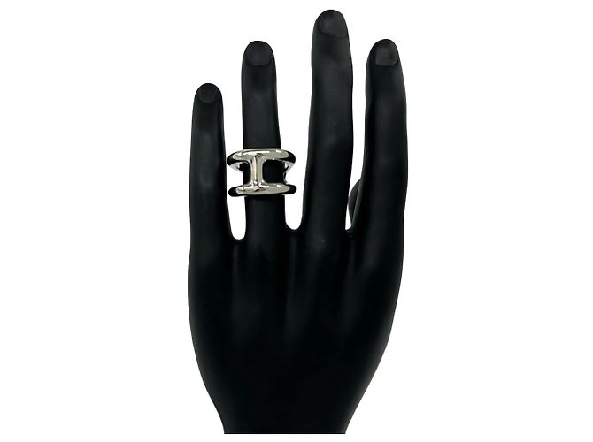 Ring Hermès Anello Band Hermes Osmo GM Argento - vista 2