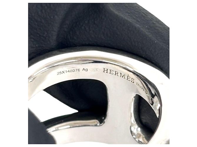 Ring Hermès Anello Band Hermes Osmo GM Argento - vista 3
