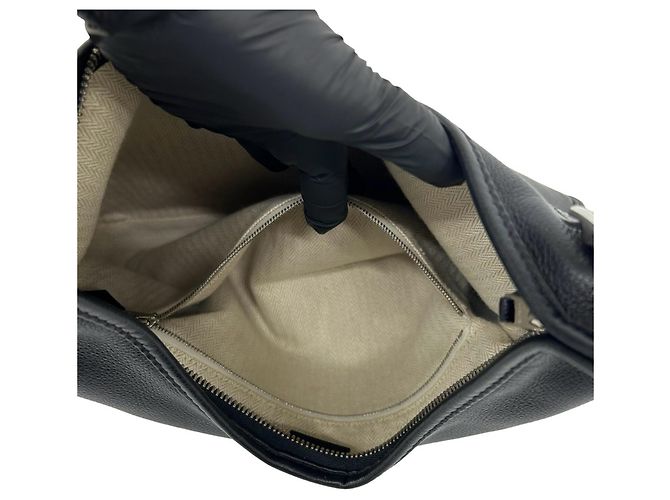Hermès Borsa semi spalla HERMES Masai Cut in pelle Taurillon Clemence Nero - vista 10