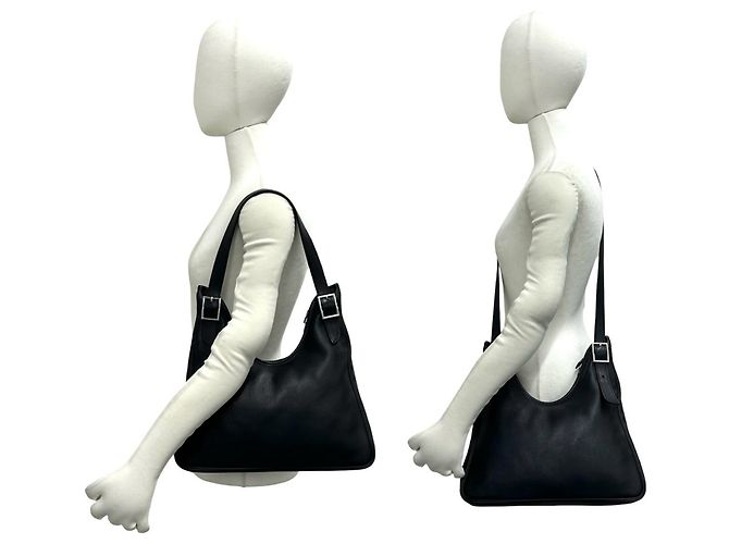 Hermès Borsa semi spalla HERMES Masai Cut in pelle Taurillon Clemence Nero - vista 2