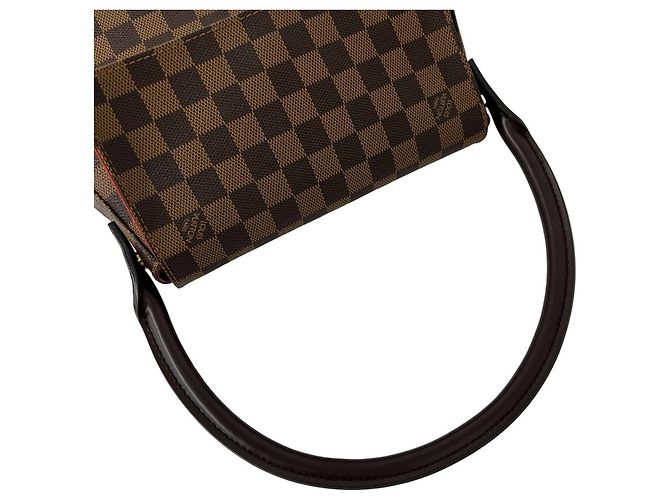 Borsa a mano Louis Vuitton Mini Looping Damier in pelle Marrone - vista 4