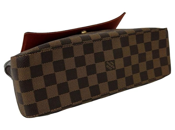 Borsa a mano Louis Vuitton Mini Looping Damier in pelle Marrone - vista 7