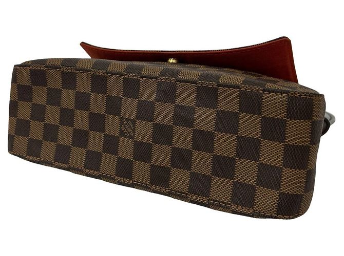 Borsa a mano Louis Vuitton Mini Looping Damier in pelle Marrone - vista 8