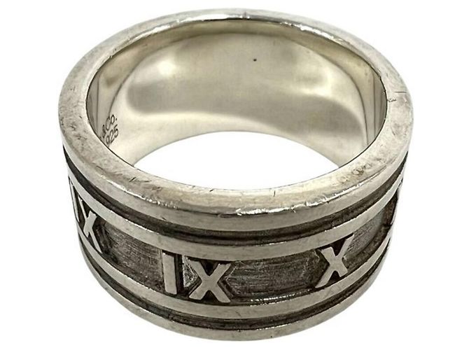 Autre Marque Anello Tiffany Vintage Atlas Wide Band Ring Argento - vista 5
