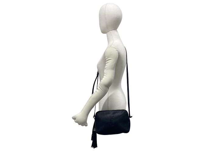 Borsa a tracolla in pelle nera Yves Saint Laurent YSL Cassandra Logo - vista 2