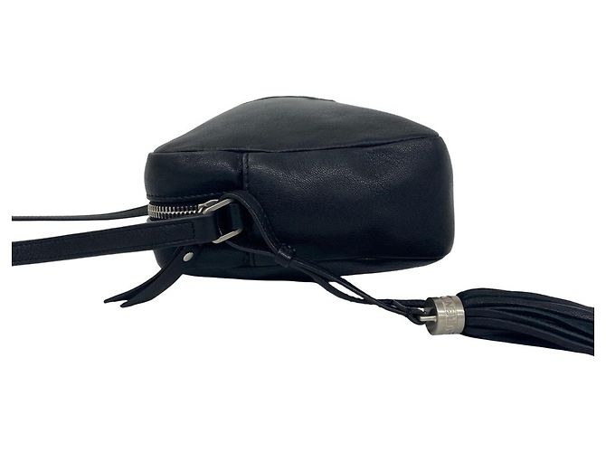 Borsa a tracolla in pelle nera Yves Saint Laurent YSL Cassandra Logo - vista 5