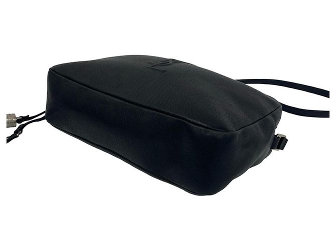 Borsa a tracolla in pelle nera Yves Saint Laurent YSL Cassandra Logo - vista 8