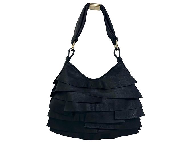 Borsa a tracolla in pelle Hobo Saint-Tropez Yves Saint Laurent Nero - vista 3