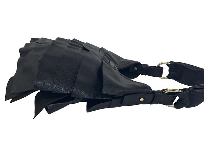 Borsa a tracolla in pelle Hobo Saint-Tropez Yves Saint Laurent Nero - vista 6