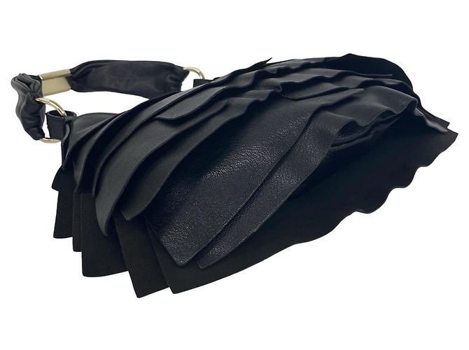 Borsa a tracolla in pelle Hobo Saint-Tropez Yves Saint Laurent Nero - vista 7
