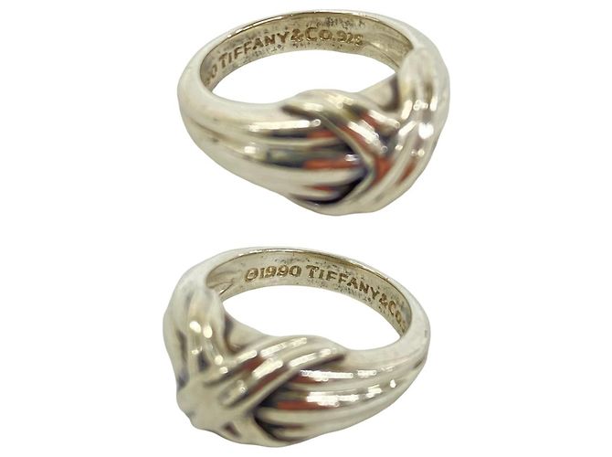 Autre Marque Anello Tiffany & Co. Vintage Signature Band in Silver Argento - vista 3