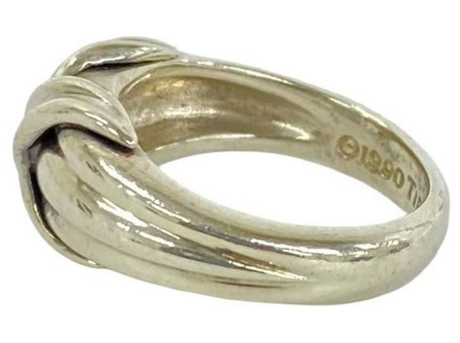 Autre Marque Anello Tiffany & Co. Vintage Signature Band in Silver Argento - vista 4