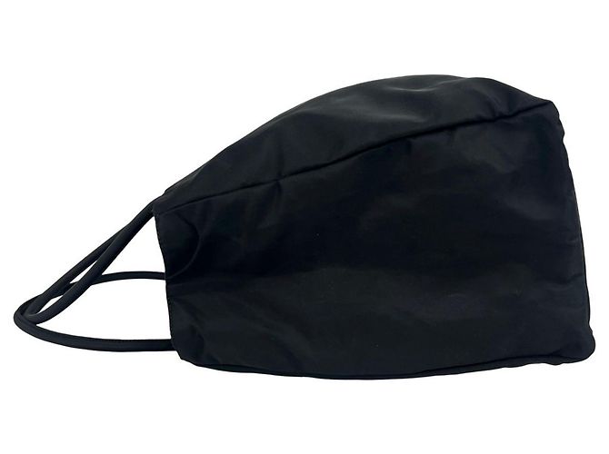 Tote Bolso de mano Prada en nylon Tessuto Pocono con placa de logo triangular Negro - vista 5