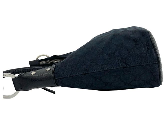 Bolsa de couro e lona com padrão GG Logo Gucci - vista 5