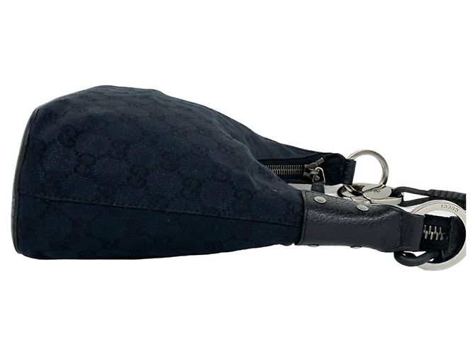 Bolsa de couro e lona com padrão GG Logo Gucci - vista 6