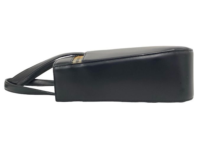Burberry Vintage Logo Handtasche Schwarz Beige - Ansicht 5