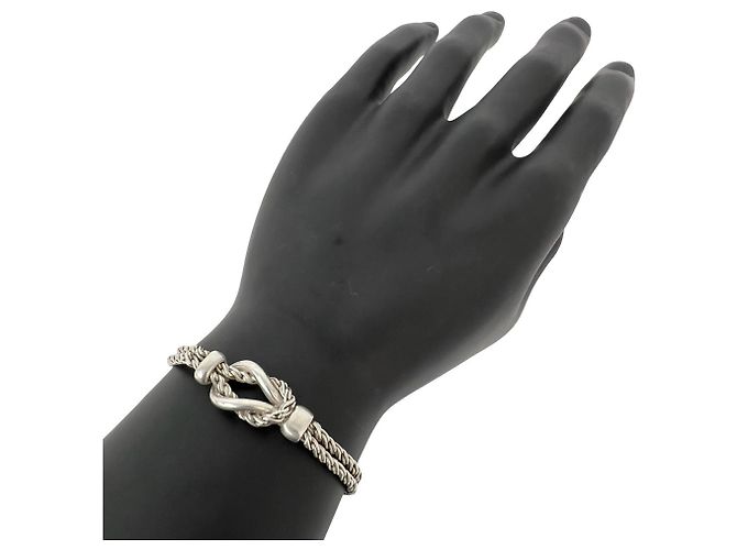 Autre Marque Bracciale Tiffany Vintage Double Rope Center Knot Argento - vista 2
