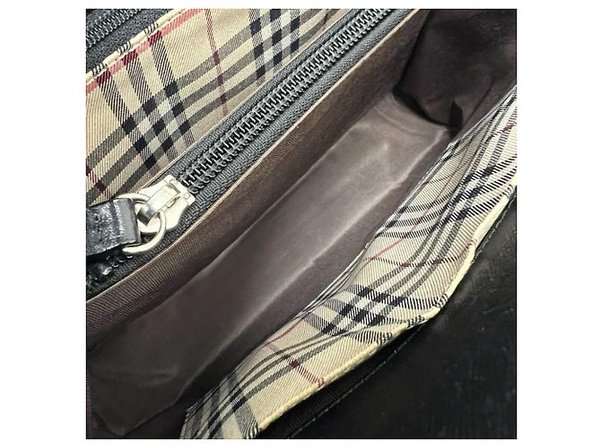 Mini bolso tote de piel Burberry Nova Check Pattern Negro - vista 9