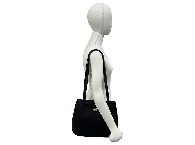 Céline Borsa Tote in pelle Celine Vintage con logo circolare Nero - vista 2