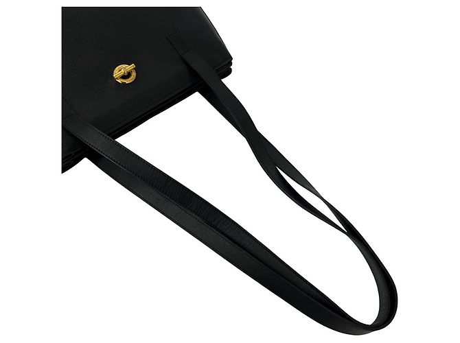 Céline Borsa Tote in pelle Celine Vintage con logo circolare Nero - vista 4