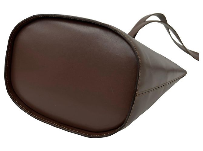 Céline Celine Vintage Circle Logo Hardware Leather Shoulder Tote Bag Brown - view 8