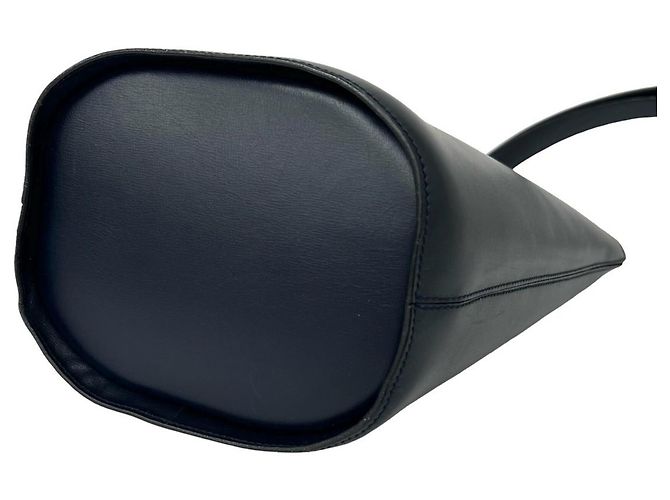 Céline Celine Vintage Circle Logo Hardware Leather Bag Navy blue - view 8