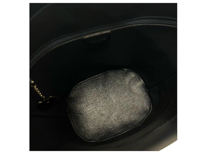 Céline Celine Vintage Circle Logo Hardware Leather Bag Navy blue - view 9