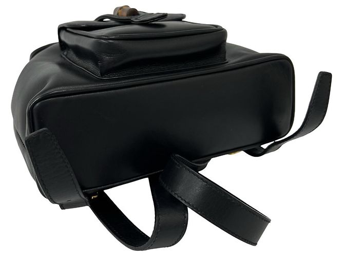 Zaino in pelle Bamboo vintage GUCCI Nero - vista 7