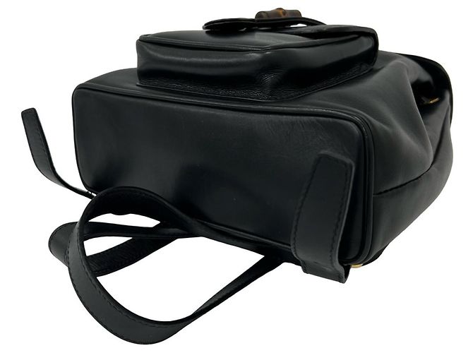 Zaino in pelle Bamboo vintage GUCCI Nero - vista 8