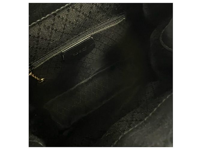 Zaino in pelle Bamboo vintage GUCCI Nero - vista 9