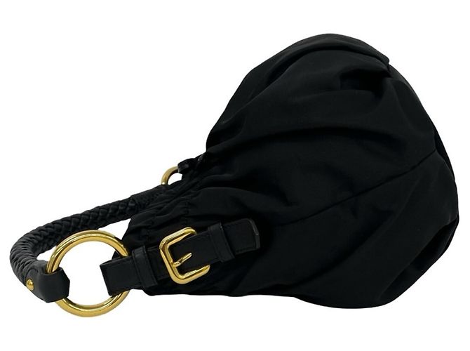 Ribbon Borsa Prada in nylon Tessuto Pocono e pelle Nero - vista 5