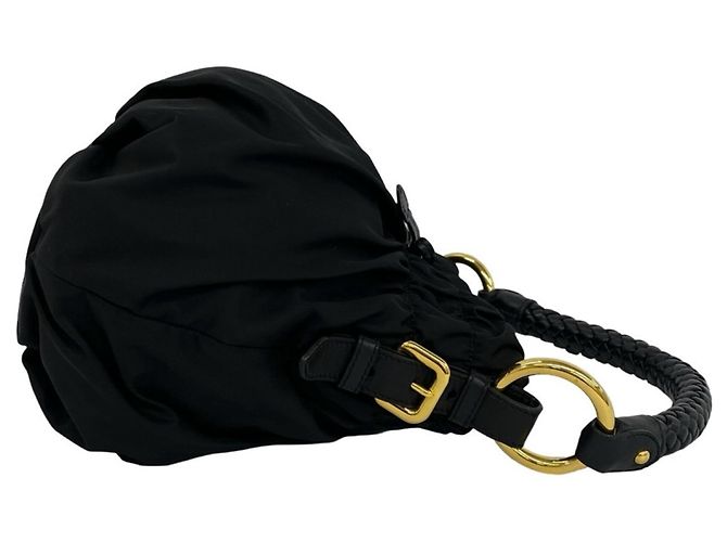 Ribbon Borsa Prada in nylon Tessuto Pocono e pelle Nero - vista 6