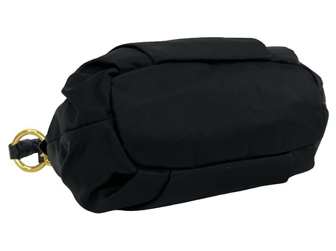 Ribbon Borsa Prada in nylon Tessuto Pocono e pelle Nero - vista 7