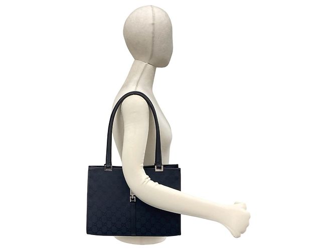 GUCCI Jackie Handtasche schwarz Leder und Canvas - Ansicht 2