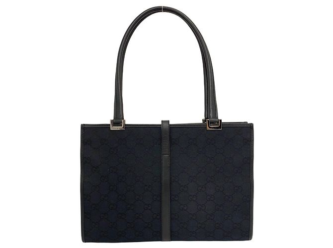 GUCCI Jackie Handtasche schwarz Leder und Canvas - Ansicht 3