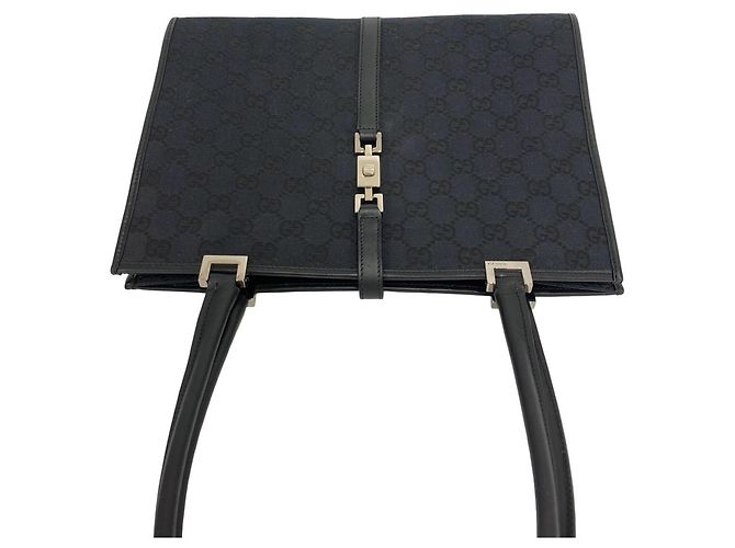 GUCCI Jackie Handtasche schwarz Leder und Canvas - Ansicht 4