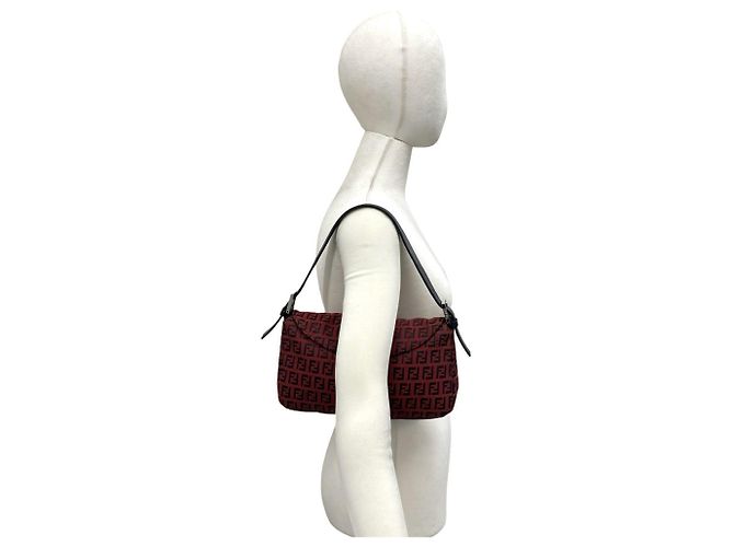 FENDI Vintage Schultertasche mit Zucchino FF-Muster - Ansicht 2