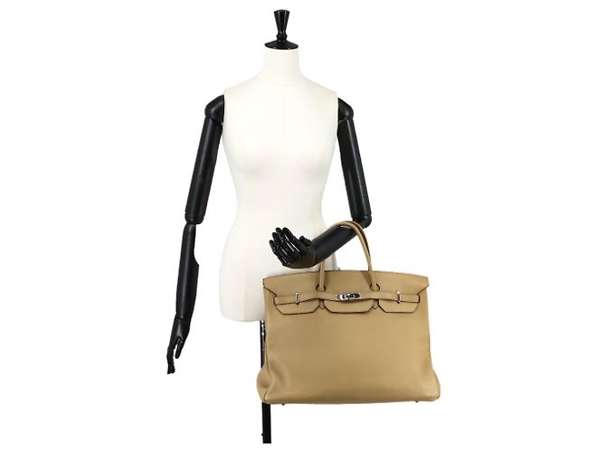Hermès Borsa Hermes Birkin 40 Beige - vista 10
