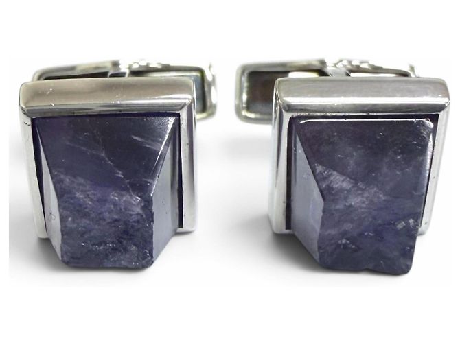 Alfred Dunhill Gemelli Dunhill 925 Amethyst Square Circle Argento - vista 3